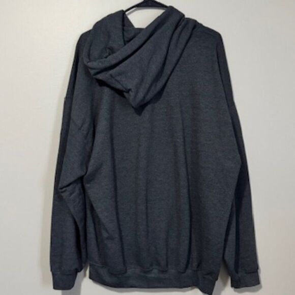 USED Men's Gildan Long Sleeve Hoodie Little River Canyon Color Dark Grey Size XL - Picture 2 of 2